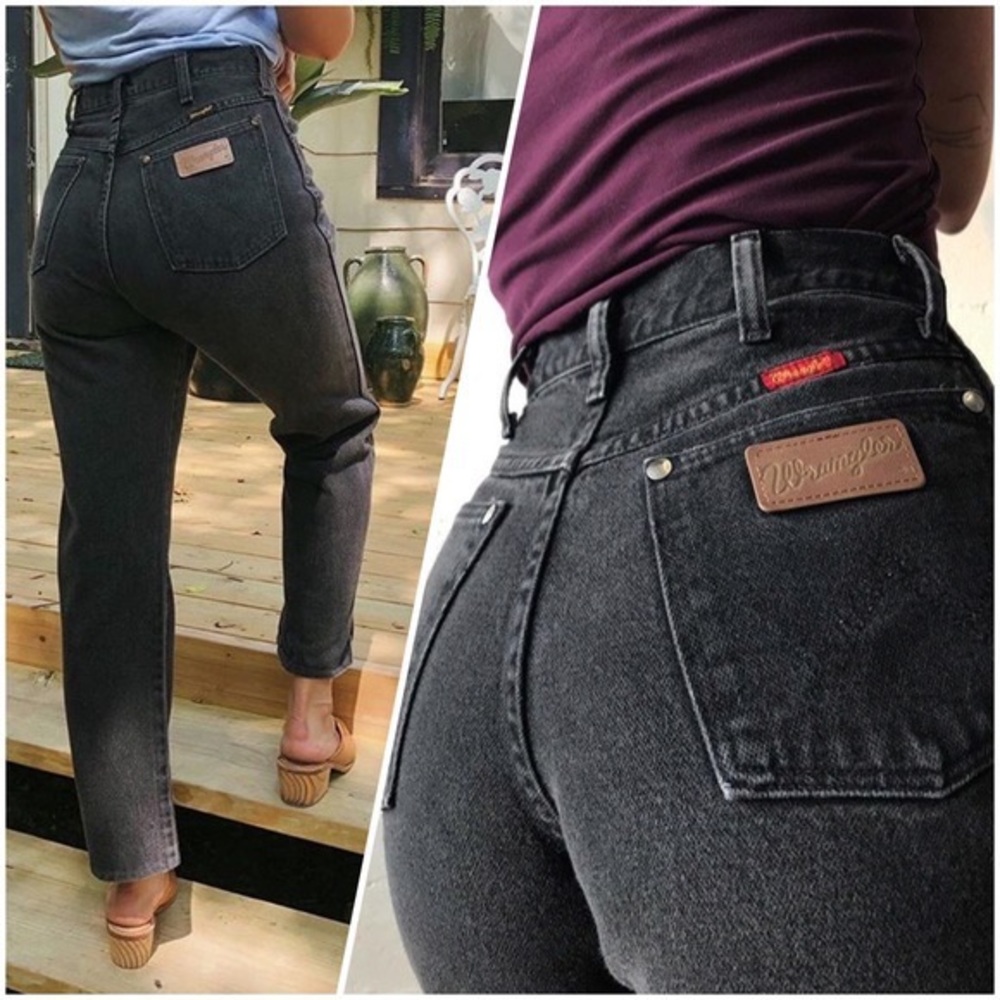 Vintage Black Wrangler Straight Leg High Waisted Jeans